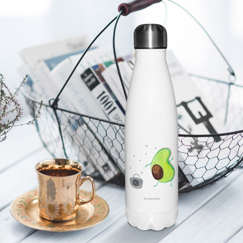 Thermosflasche Avocado tanzt Isolierflasche, Thermoflasche, Trinkflasche, Thermos, Edelstahl, Avocado, Veggie, Vegan, Gesund