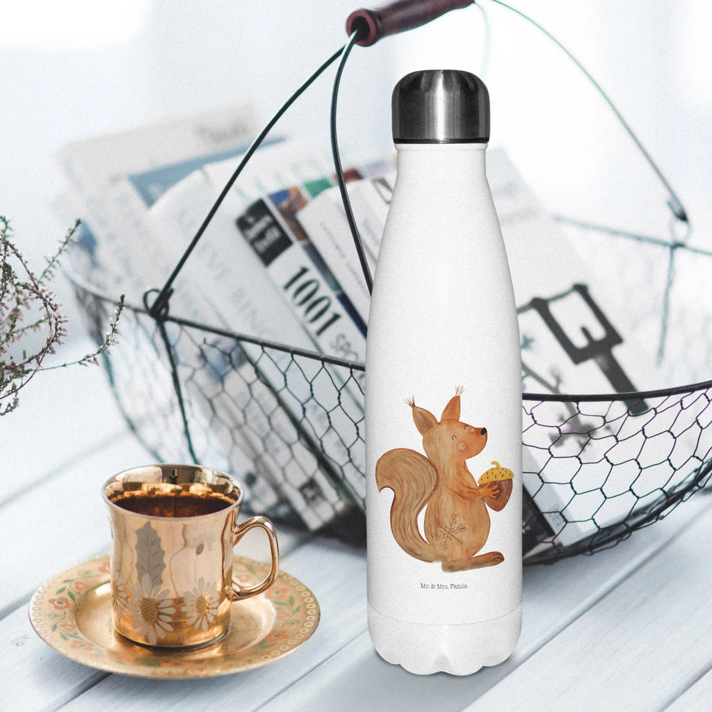 Thermosflasche Eichhörnchen Weihnachtszeit Isolierflasche, Thermoflasche, Trinkflasche, Thermos, Edelstahl, Winter, Weihnachten, Weihnachtsdeko, Nikolaus, Advent, Heiligabend, Wintermotiv, Frohe Weihnachten, Frohes neues Jahr, Guten Rutsch, Weihnachtsmotiv, Weihnachtsgruß, Neujahr, Vogel