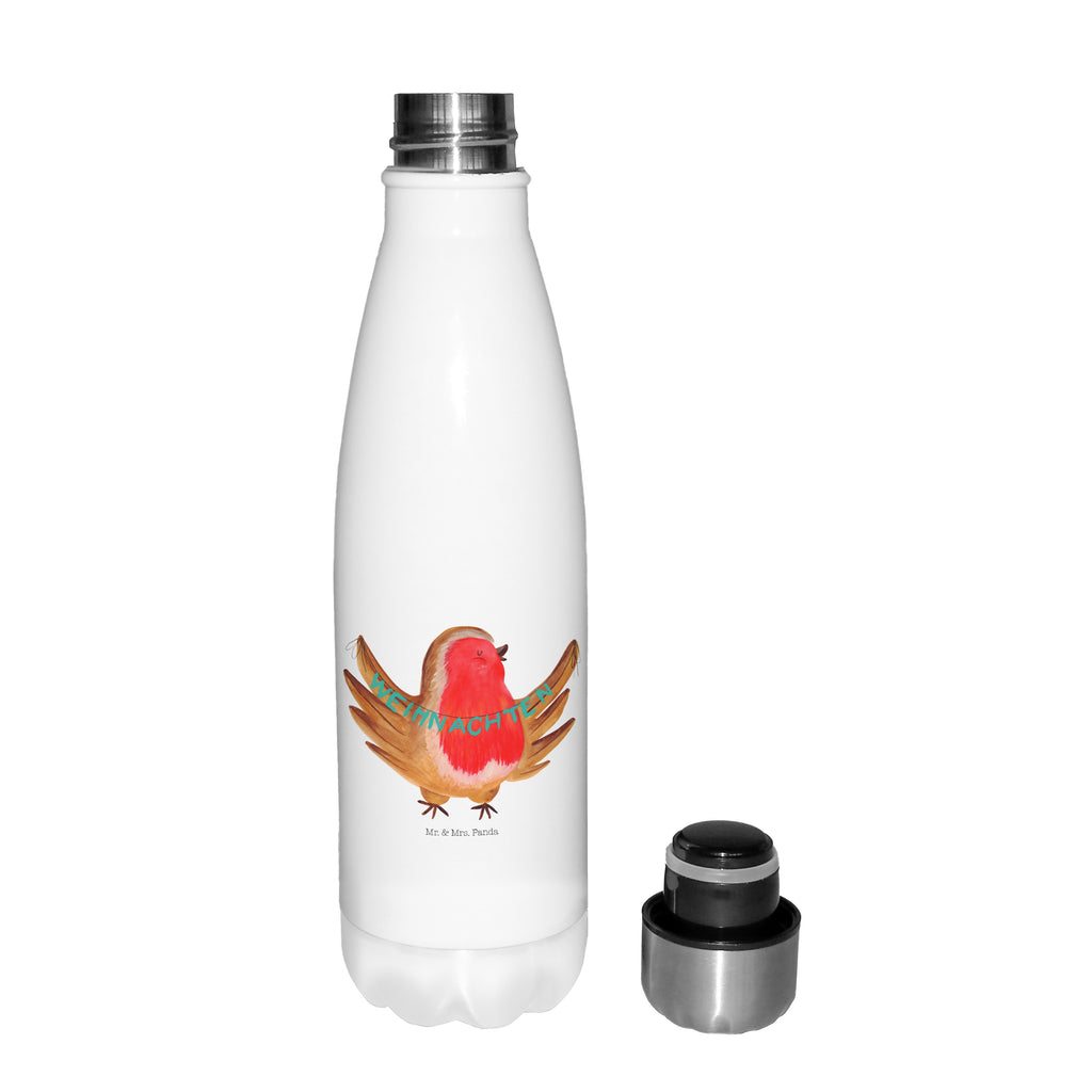 Thermosflasche Rotkehlchen Weihnachten Isolierflasche, Thermoflasche, Trinkflasche, Thermos, Edelstahl, Winter, Weihnachten, Weihnachtsdeko, Nikolaus, Advent, Heiligabend, Wintermotiv, Frohe Weihnachten, Weihnachtsmotiv, Weihnachtsgruß, Vogel, xmas