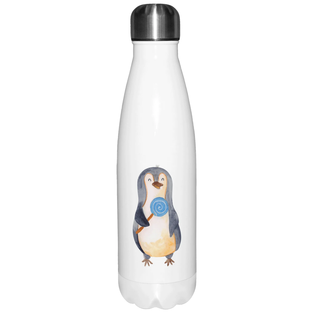 Thermosflasche Pinguin Lolli Isolierflasche, Thermoflasche, Trinkflasche, Thermos, Edelstahl, Pinguin, Pinguine, Lolli, Süßigkeiten, Blödsinn, Spruch, Rebell, Gauner, Ganove, Rabauke