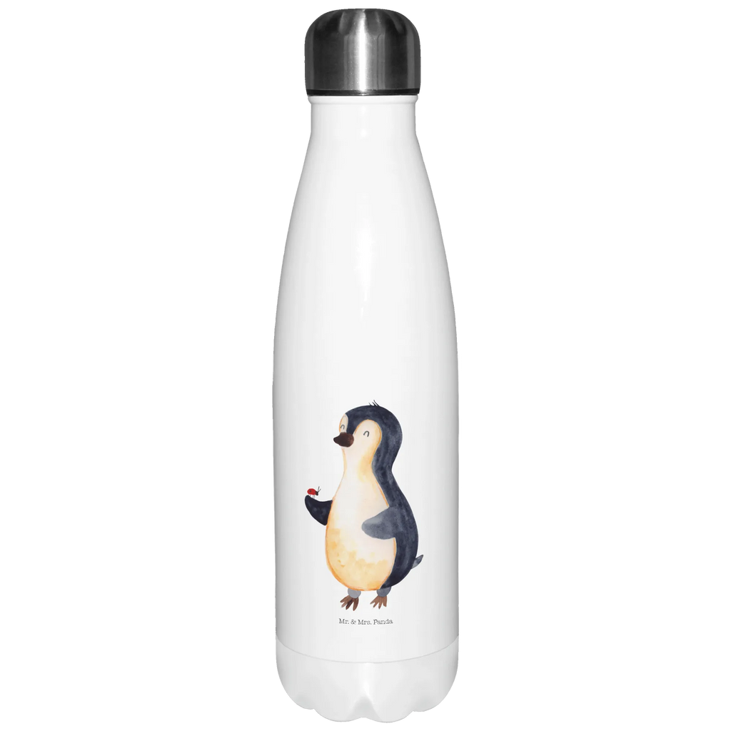 Thermosflasche Pinguin Marienkäfer Isolierflasche, Thermoflasche, Trinkflasche, Thermos, Edelstahl, Pinguin, Pinguine, Marienkäfer, Liebe, Wunder, Glück, Freude, Lebensfreude