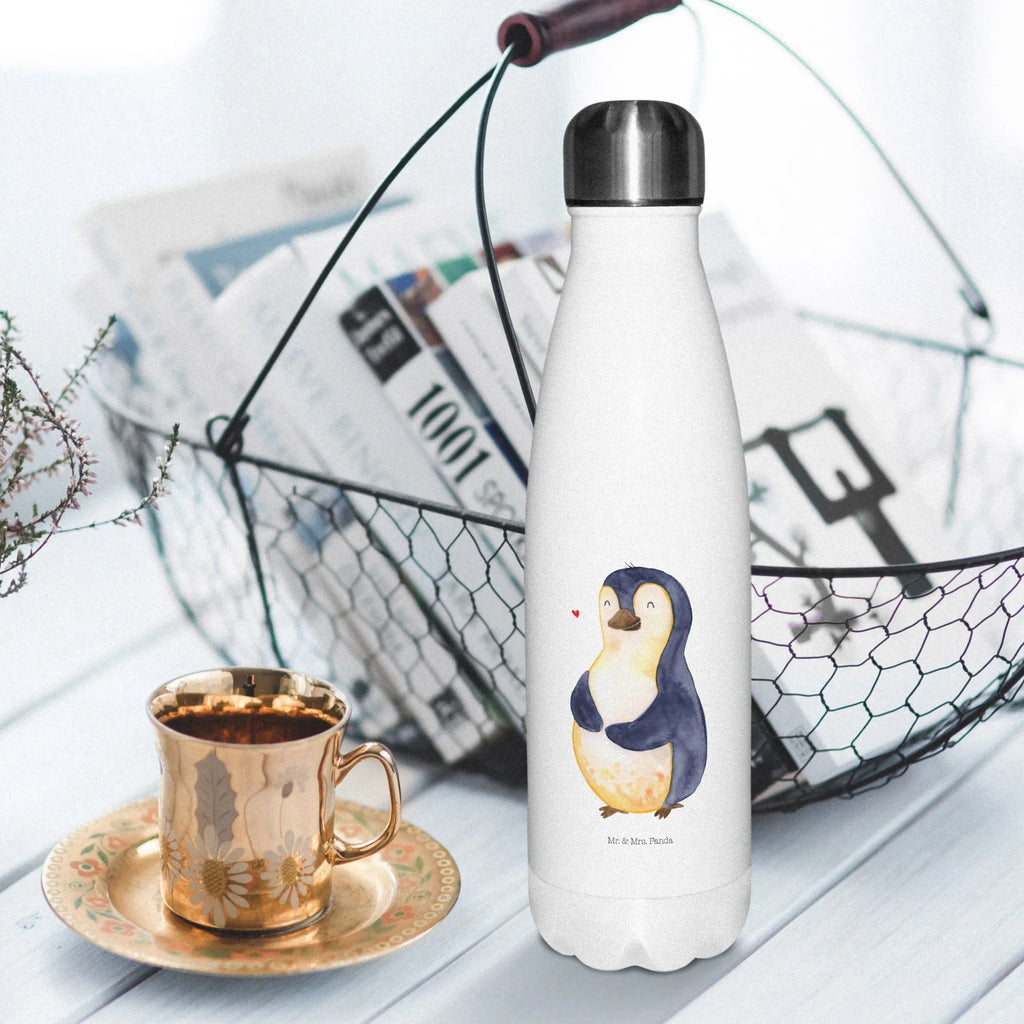 Thermosflasche Pinguin Diät Isolierflasche, Thermoflasche, Trinkflasche, Thermos, Edelstahl, Pinguin, Pinguine, Diät, Abnehmen, Abspecken, Gewicht, Motivation, Selbstliebe, Körperliebe, Selbstrespekt