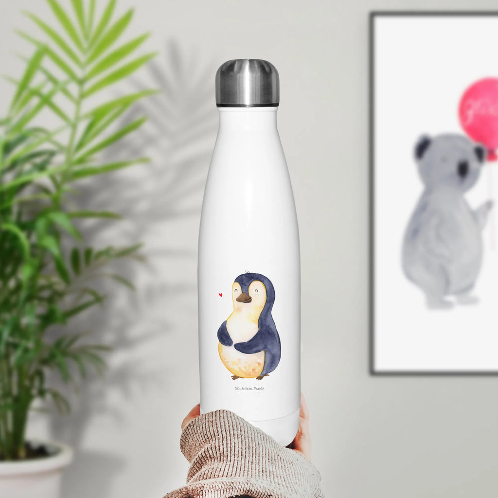 Thermosflasche Pinguin Diät Isolierflasche, Thermoflasche, Trinkflasche, Thermos, Edelstahl, Pinguin, Pinguine, Diät, Abnehmen, Abspecken, Gewicht, Motivation, Selbstliebe, Körperliebe, Selbstrespekt