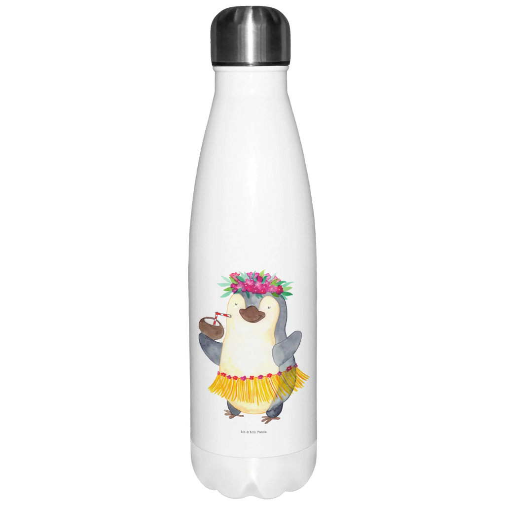 Thermosflasche Pinguin Kokosnuss Isolierflasche, Thermoflasche, Trinkflasche, Thermos, Edelstahl, Pinguin, Aloha, Hawaii, Urlaub, Kokosnuss, Pinguine