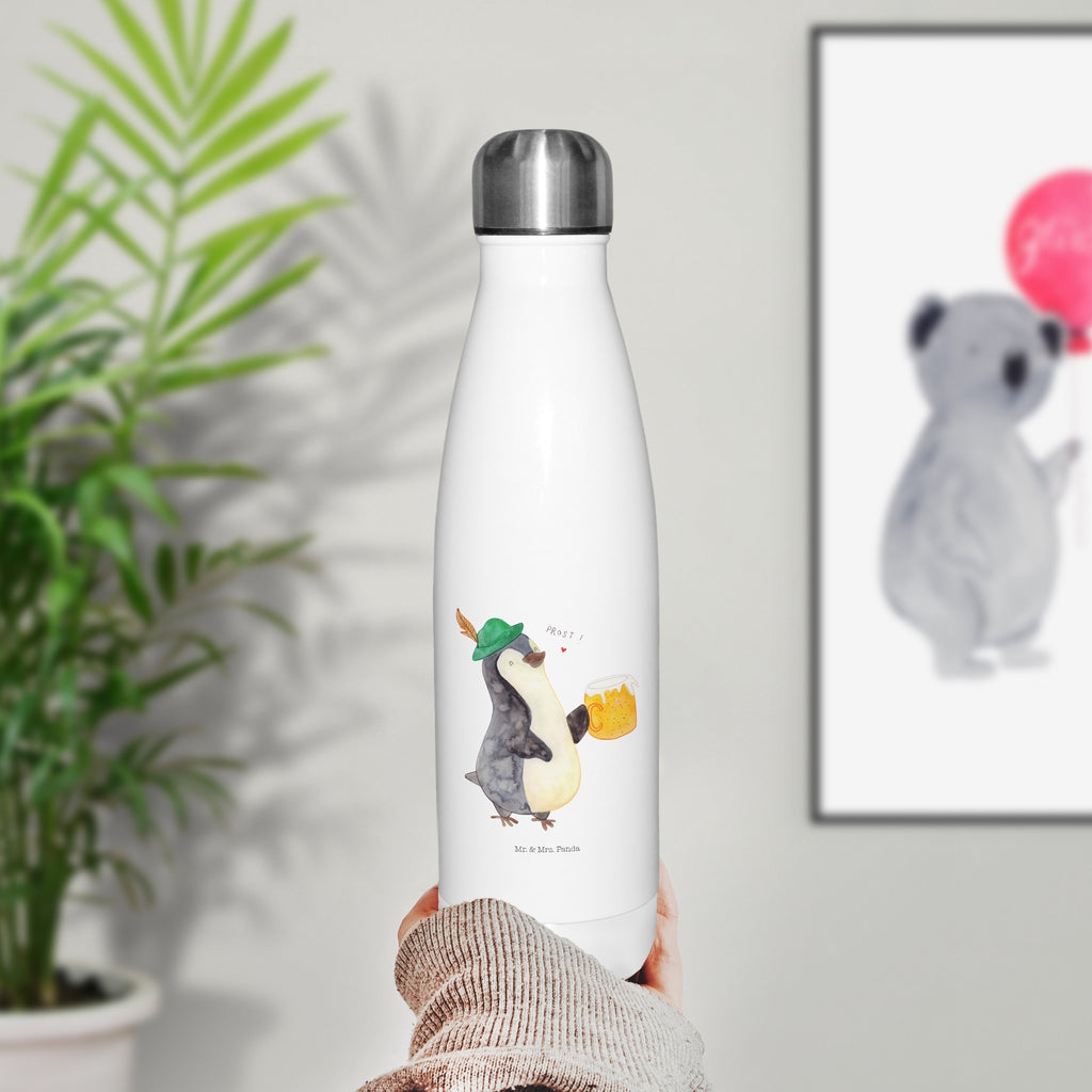 Thermosflasche Pinguin Bier Isolierflasche, Thermoflasche, Trinkflasche, Thermos, Edelstahl, Pinguin, Pinguine, Bier, Oktoberfest