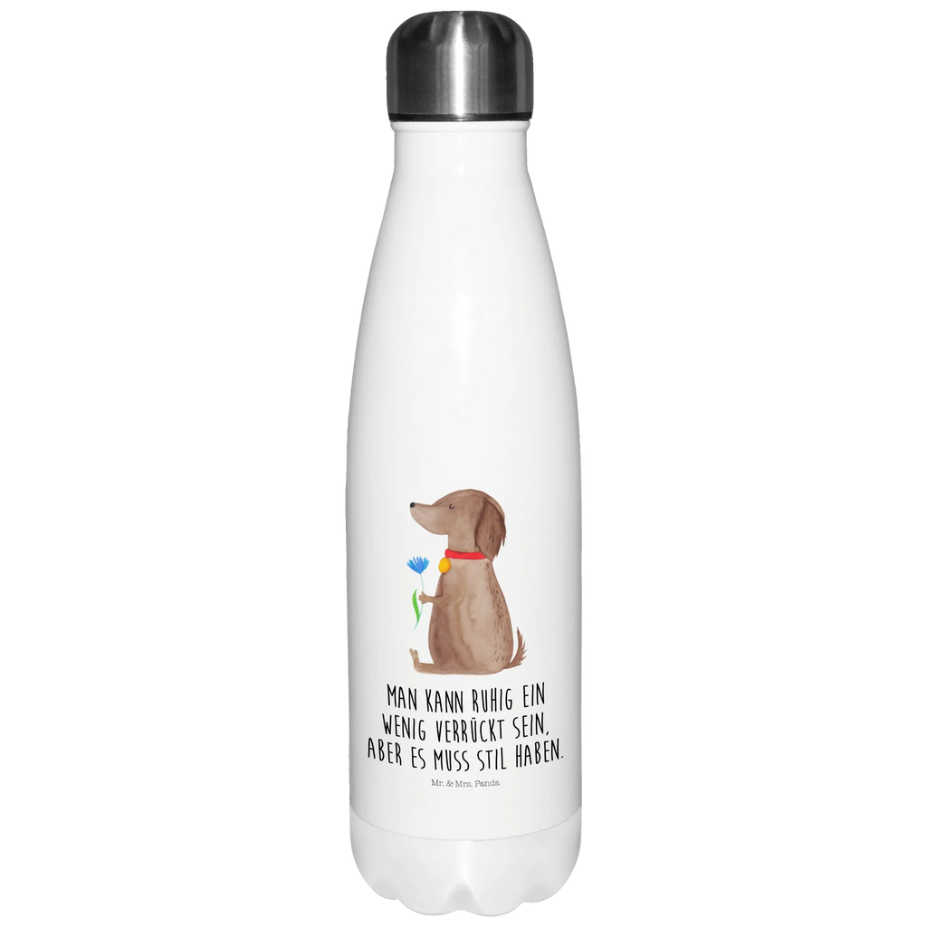 Thermosflasche Hund Blume Isolierflasche, Thermoflasche, Trinkflasche, Thermos, Edelstahl, Hund, Hundemotiv, Haustier, Hunderasse, Tierliebhaber, Hundebesitzer, Sprüche, Hunde, Frauchen, Hundeliebe