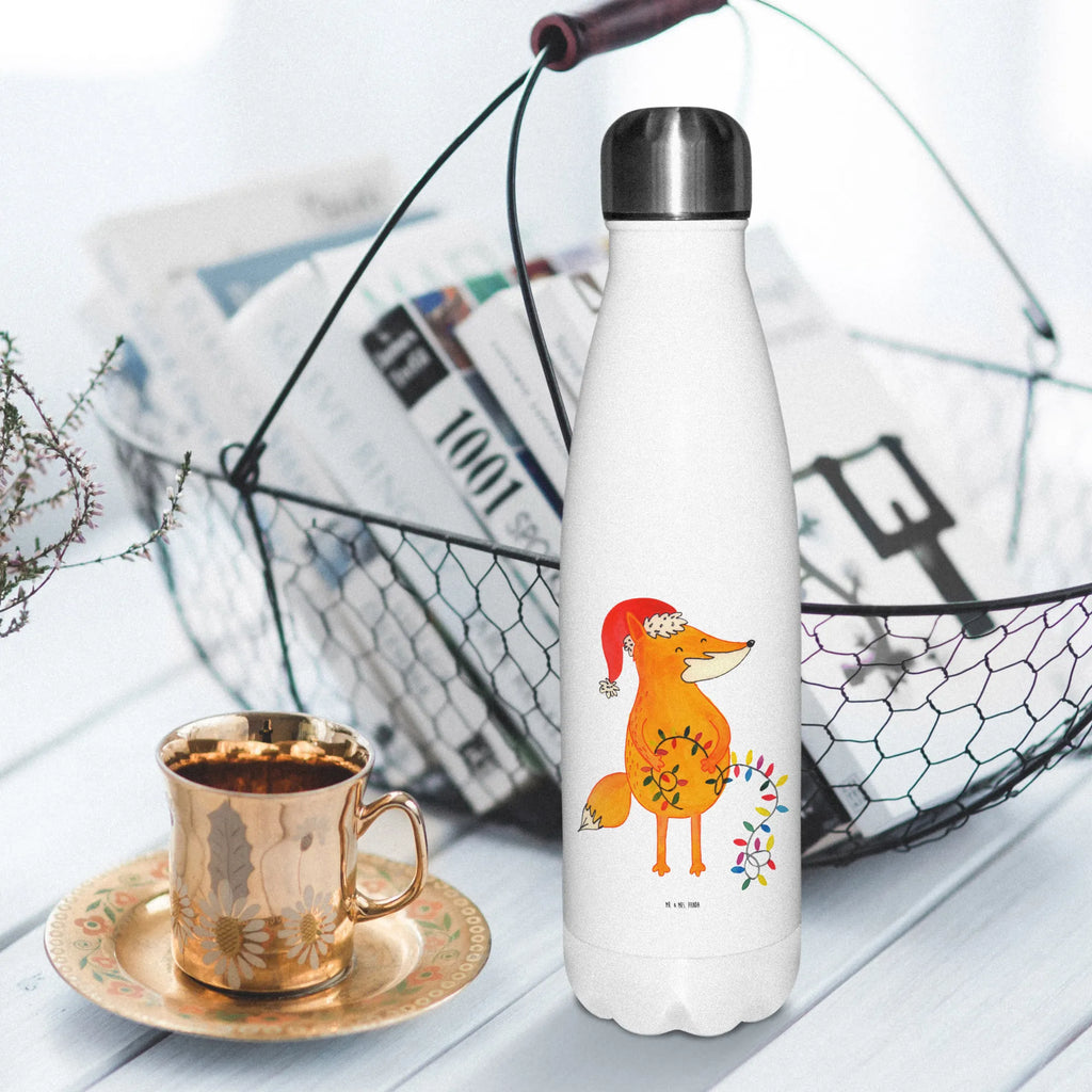 Thermosflasche Fuchs Weihnachten Isolierflasche, Thermoflasche, Trinkflasche, Thermos, Edelstahl, Winter, Weihnachten, Weihnachtsdeko, Nikolaus, Advent, Heiligabend, Wintermotiv, Fuchs, Füchse, Spruch schön, Geschenk Weihnachten, Weihnachtsmann, Weihnachtszeit