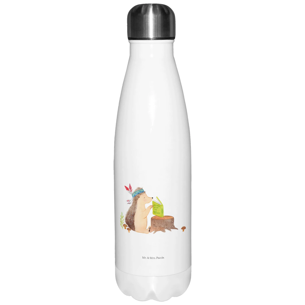 Thermosflasche Igel Indianer Isolierflasche, Thermoflasche, Trinkflasche, Thermos, Edelstahl, Waldtiere, Tiere, Igel, Indianer, Abenteuer, Lagerfeuer, Camping