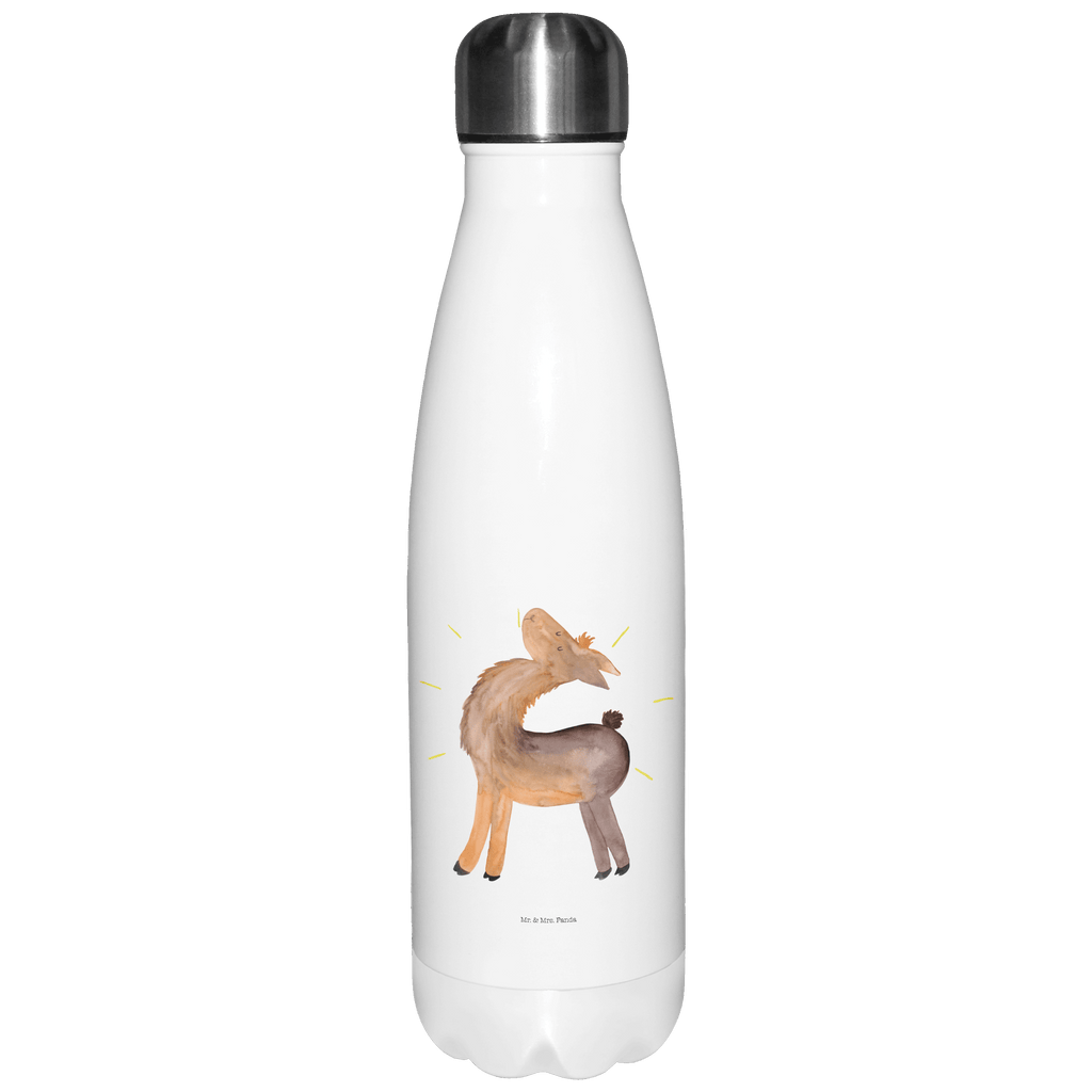 Thermosflasche Lama stolz Isolierflasche, Thermoflasche, Trinkflasche, Thermos, Edelstahl, Lama, Alpaka, Lamas, Außenseiter, Anders, Neustart, stolz, Hippie, Freundin, Freundinnen, beste Freundin, Kumpel, Familie, Family