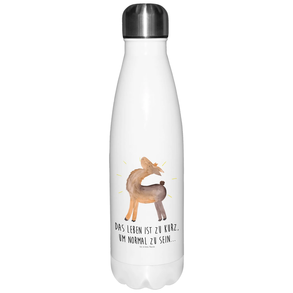 Thermosflasche Lama stolz Isolierflasche, Thermoflasche, Trinkflasche, Thermos, Edelstahl, Lama, Alpaka, Lamas, Außenseiter, Anders, Neustart, stolz, Hippie, Freundin, Freundinnen, beste Freundin, Kumpel, Familie, Family