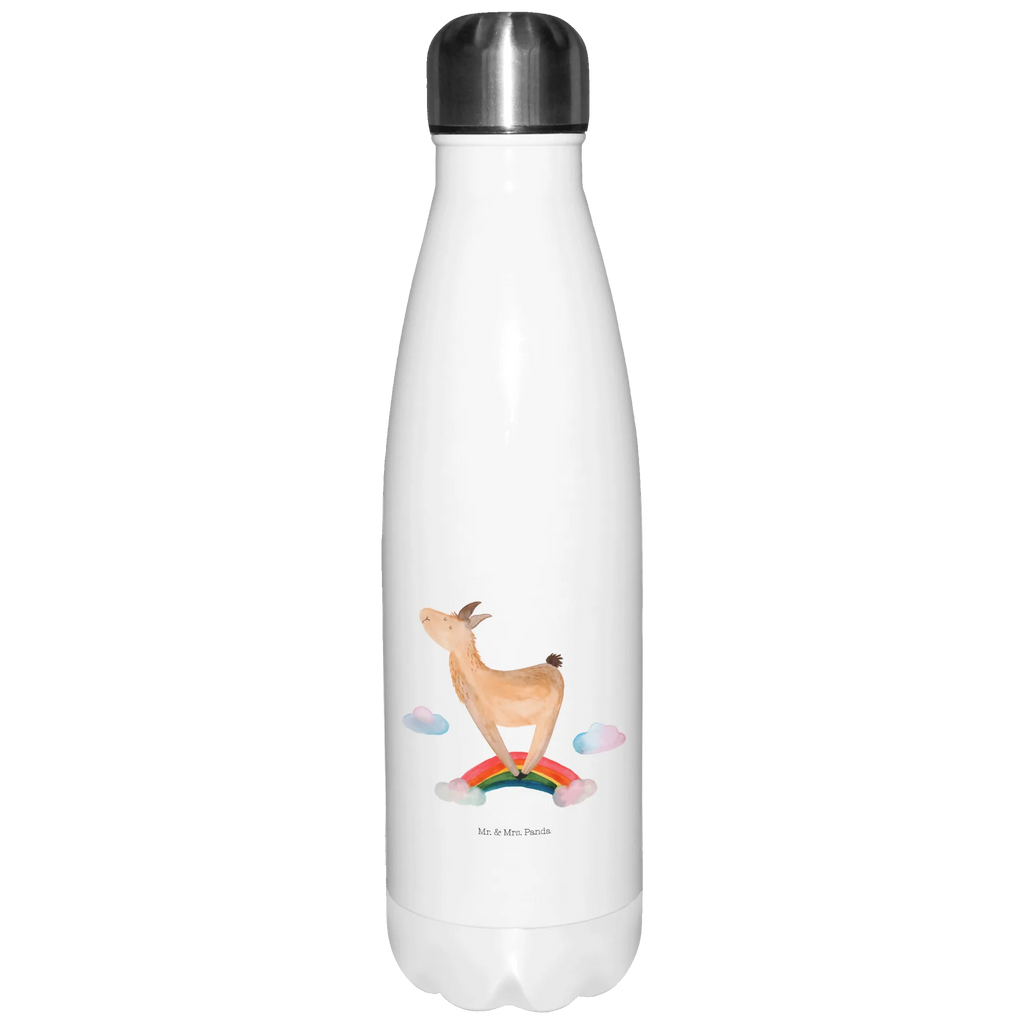 Thermosflasche Lama Regenbogen Isolierflasche, Thermoflasche, Trinkflasche, Thermos, Edelstahl, Lama, Alpaka, Lamas, Regenbogen, Haters gonna hate, Haters, Selbstständig, Außenseiter, Schule, Abi, Hobby, Wolkenland, Freiheit