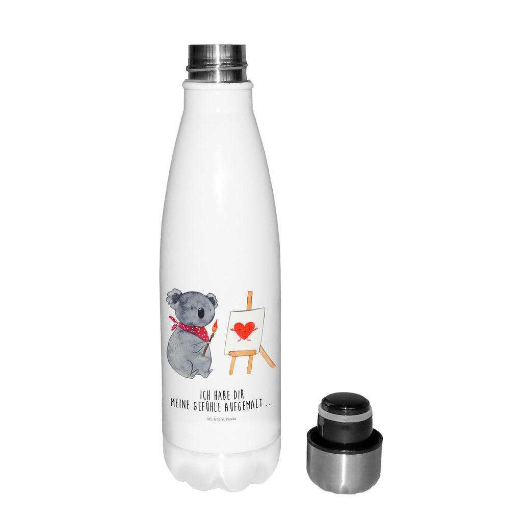 Thermosflasche Koala Künstler Isolierflasche, Thermoflasche, Trinkflasche, Thermos, Edelstahl, Koala, Koalabär, Liebe, Liebensbeweis, Liebesgeschenk, Gefühle, Künstler, zeichnen