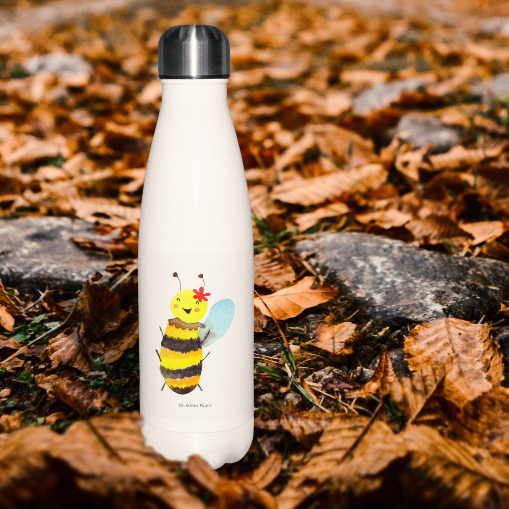 Thermosflasche Biene Happy Isolierflasche, Thermoflasche, Trinkflasche, Thermos, Edelstahl, Biene, Wespe, Hummel