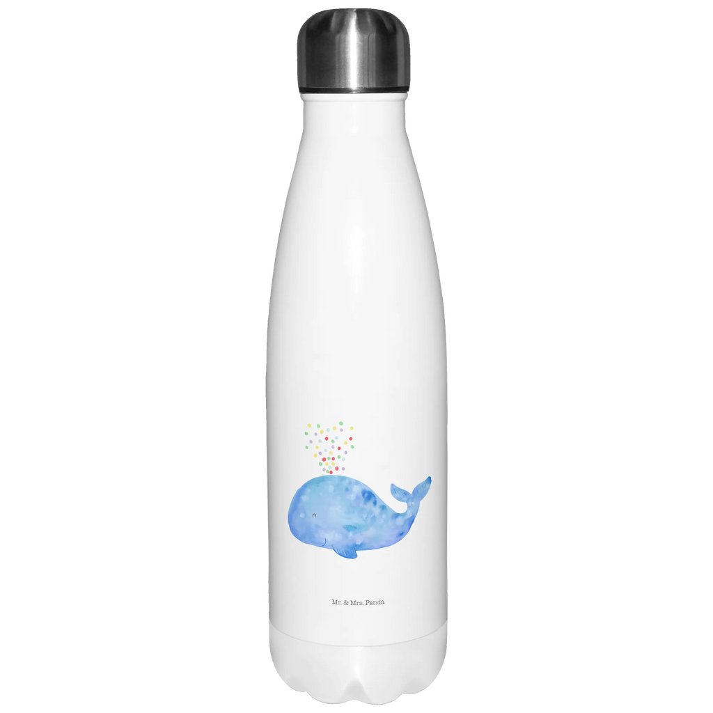 Thermosflasche Wal Konfetti Isolierflasche, Thermoflasche, Trinkflasche, Thermos, Edelstahl, Meerestiere, Meer, Urlaub, Wal, Konfetti, Wale, Motivation, Neuanfang, Trennung, Diät, Abnehmen, Neustart, Lebensabschnitt, Geburtstag