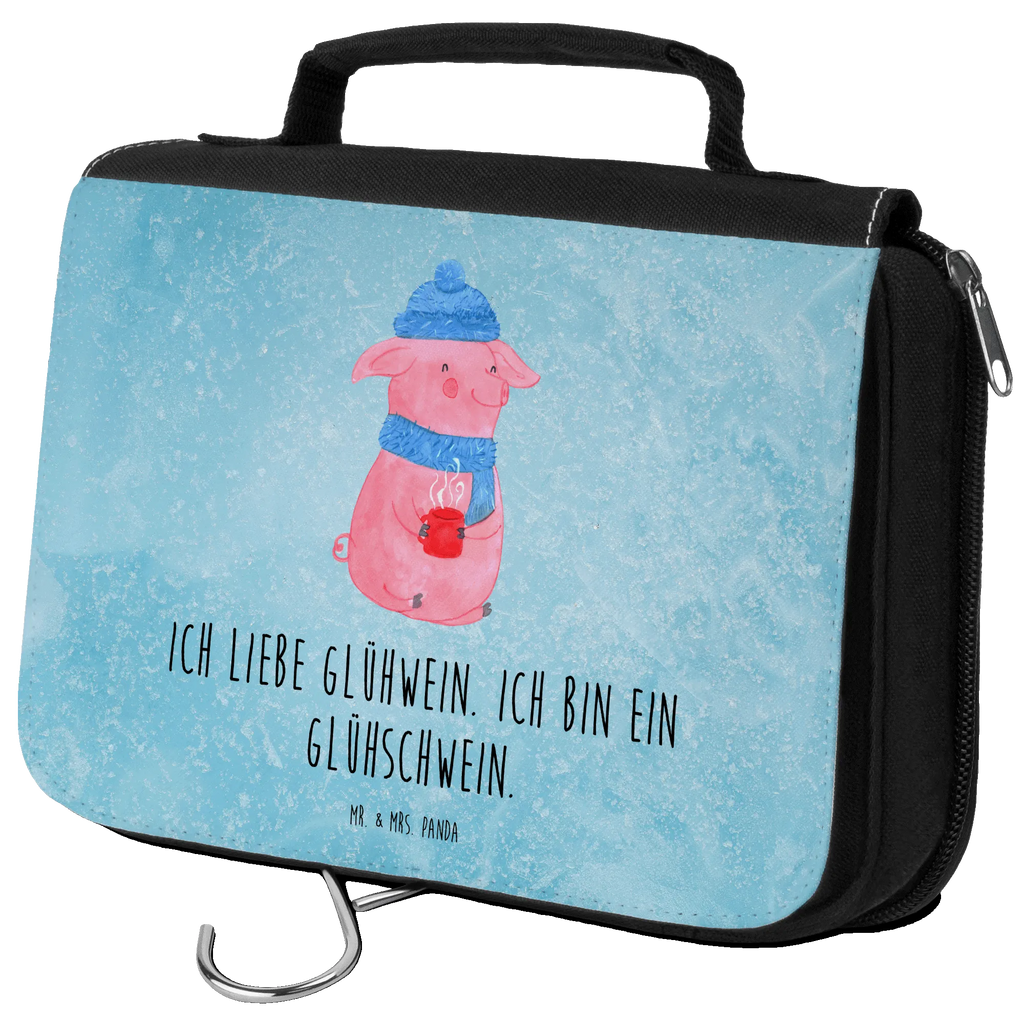 Kulturbeutel Schwein Glühwein Kulturbeutel, Zum Aufhängen, Waschtasche, Kosmetiktasche, Damen, Herren, Aufbewahrungstasche, Schminktasche, Kosmetikbeutel, Organizer, Kulturtasche, Schminkutensil, Winter, Weihnachten, Weihnachtsdeko, Nikolaus, Advent, Heiligabend, Wintermotiv, Glühschwein, Glühwein, Weihnachtsmarkt, Punsch