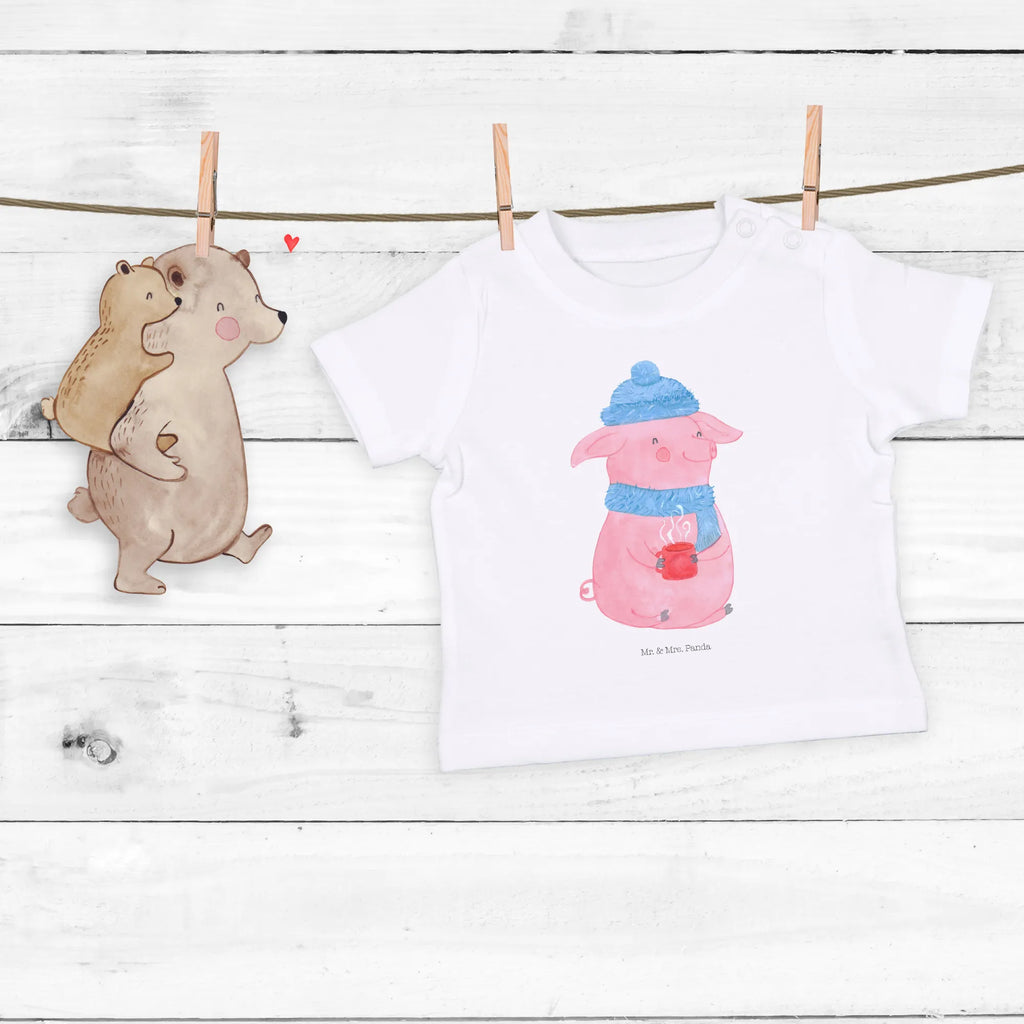 Organic Baby Shirt Schwein Glühwein Baby T-Shirt, Jungen Baby T-Shirt, Mädchen Baby T-Shirt, Shirt, Winter, Weihnachten, Weihnachtsdeko, Nikolaus, Advent, Heiligabend, Wintermotiv, Glühschwein, Glühwein, Weihnachtsmarkt, Punsch