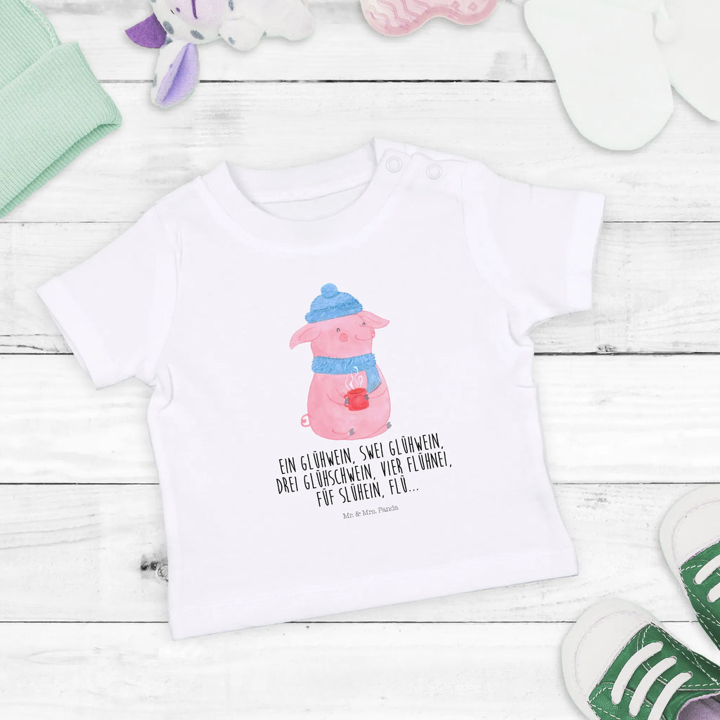 Organic Baby Shirt Schweinchen Glühwein Baby T-Shirt, Jungen Baby T-Shirt, Mädchen Baby T-Shirt, Shirt, Winter, Weihnachten, Weihnachtsdeko, Nikolaus, Advent, Heiligabend, Wintermotiv, Glühwein, Betrunken, Weihnachtsmarkt, Spruch