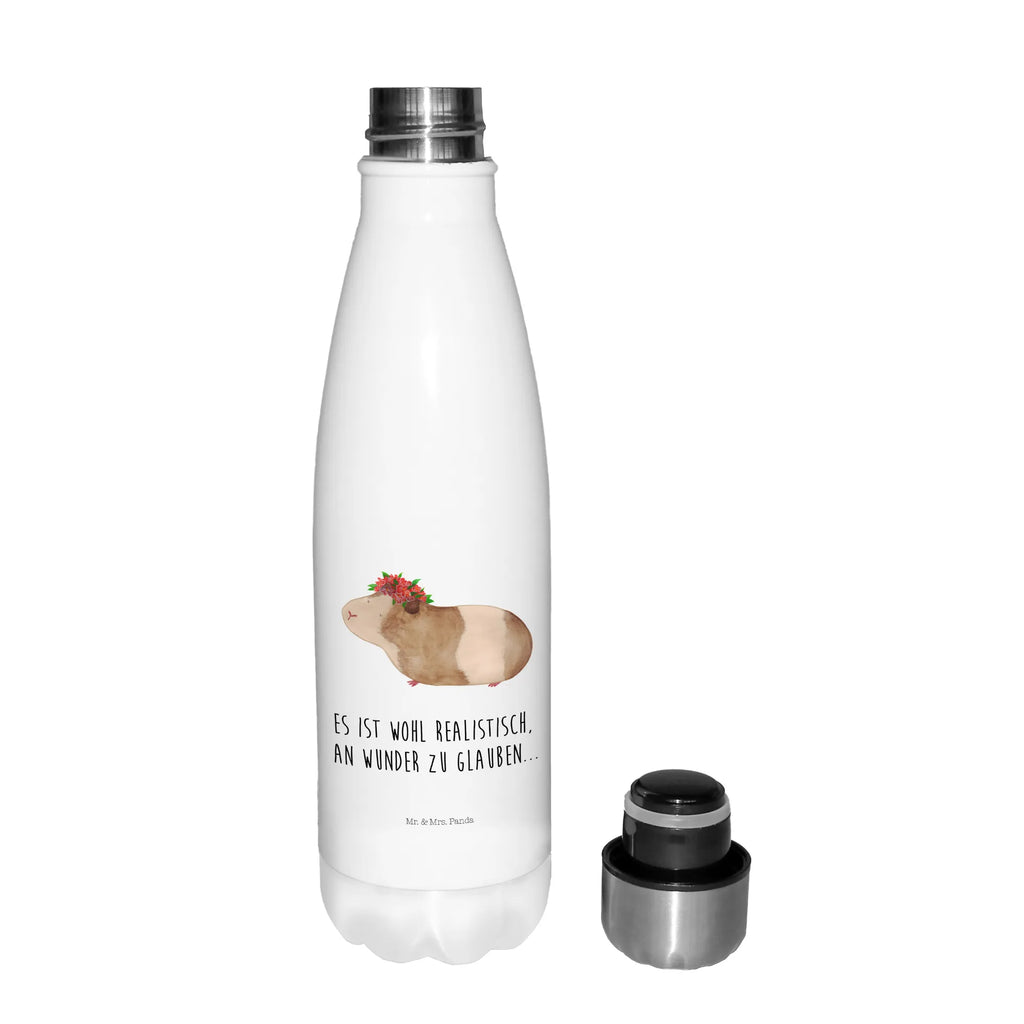 Thermosflasche Meerschweinchen weise Isolierflasche, Thermoflasche, Trinkflasche, Thermos, Edelstahl, Tiermotive, Gute Laune, lustige Sprüche, Tiere, Meerschweinchen, Meerie, Meeries, Wunder, Blumenkind, Realität, Spruch, Weisheit, Motivation, Wunderland