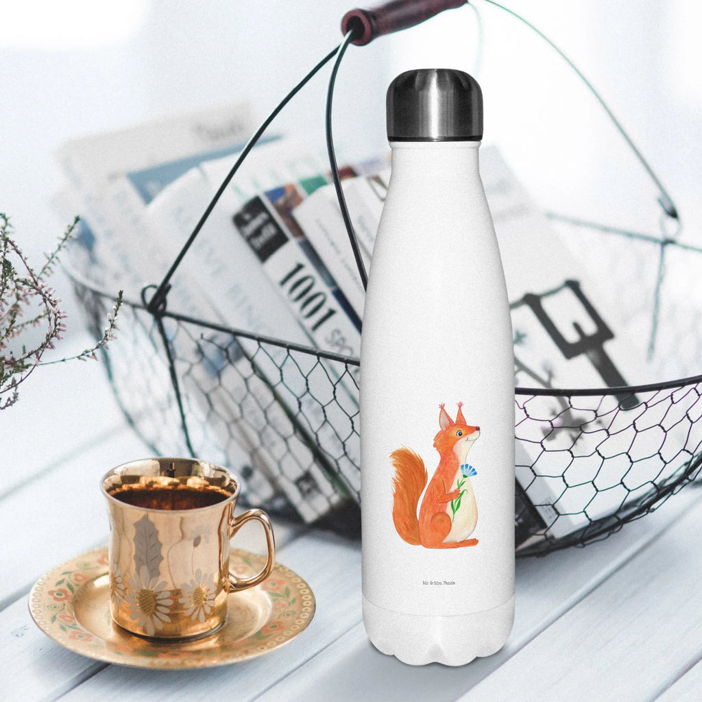 Thermosflasche Eichhörnchen Blume Isolierflasche, Thermoflasche, Trinkflasche, Thermos, Edelstahl, Tiermotive, Gute Laune, lustige Sprüche, Tiere, Eichhörnchen, Eichhorn, Spruch positiv, Lachen, Spaß, Motivation Sprüche, Motivation Bilder, glücklich Spruch, Spruch Deko