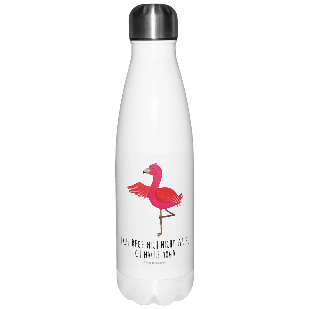 Thermosflasche Flamingo Yoga Isolierflasche, Thermoflasche, Trinkflasche, Thermos, Edelstahl, Flamingo, Vogel, Yoga, Namaste, Achtsamkeit, Yoga-Übung, Entspannung, Ärger, Aufregen, Tiefenentspannung