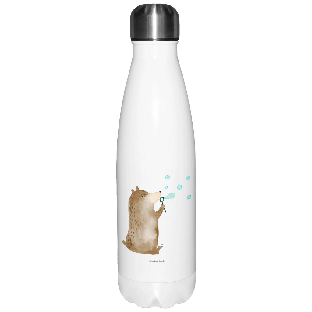 Thermosflasche Bär Seifenblasen Isolierflasche, Thermoflasche, Trinkflasche, Thermos, Edelstahl, Bär, Teddy, Teddybär, Seifenblasen Bär Lustig Sein Glücklich Traurig Happy