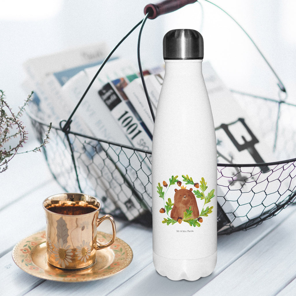 Thermosflasche Bär König Isolierflasche, Thermoflasche, Trinkflasche, Thermos, Edelstahl, Bär, Teddy, Teddybär, Papa, Papa Bär, bester Vater, bester Papa, weltbester Papa, Vatertag, Vater, Dad, Daddy, Papi