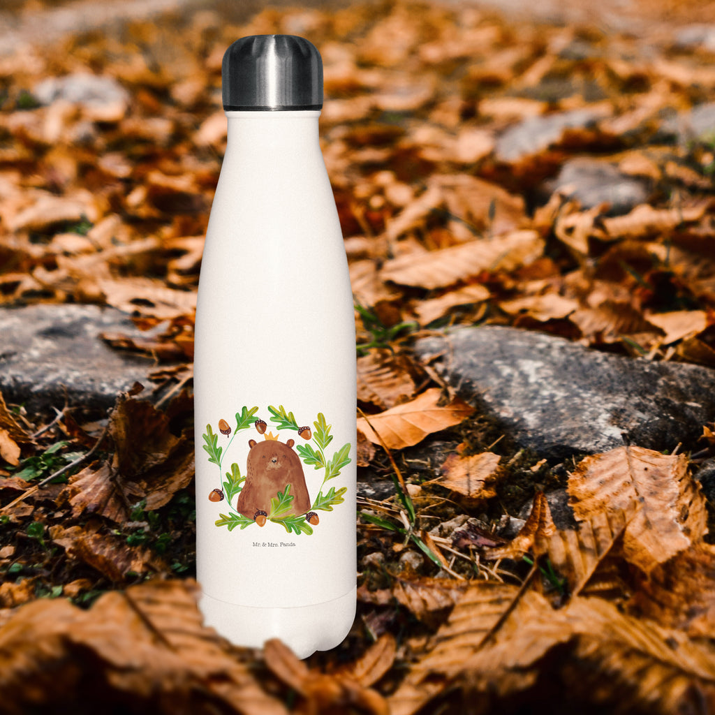 Thermosflasche Bär König Isolierflasche, Thermoflasche, Trinkflasche, Thermos, Edelstahl, Bär, Teddy, Teddybär, Papa, Papa Bär, bester Vater, bester Papa, weltbester Papa, Vatertag, Vater, Dad, Daddy, Papi