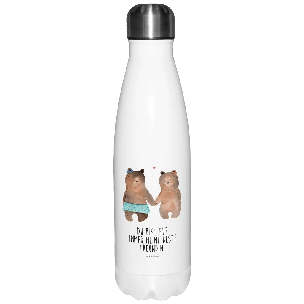 Thermosflasche Bär Freundin Isolierflasche, Thermoflasche, Trinkflasche, Thermos, Edelstahl, Bär, Teddy, Teddybär, Bär Freundin Beste Freund Liebe Liebesbeweis Verliebt Kumpel Kumpeliene