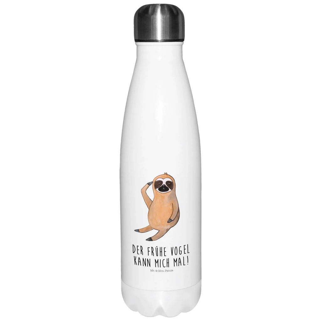 Thermosflasche Faultier Vogel zeigen Isolierflasche, Thermoflasche, Trinkflasche, Thermos, Edelstahl, Faultier, Faultier Geschenk, Faultier Deko, Faultiere, faul, Lieblingstier, Spinner, früher Vogel, der frühe Vogel, Frühaufsteher, Morgenmuffel, Vogel, Faultierwelt