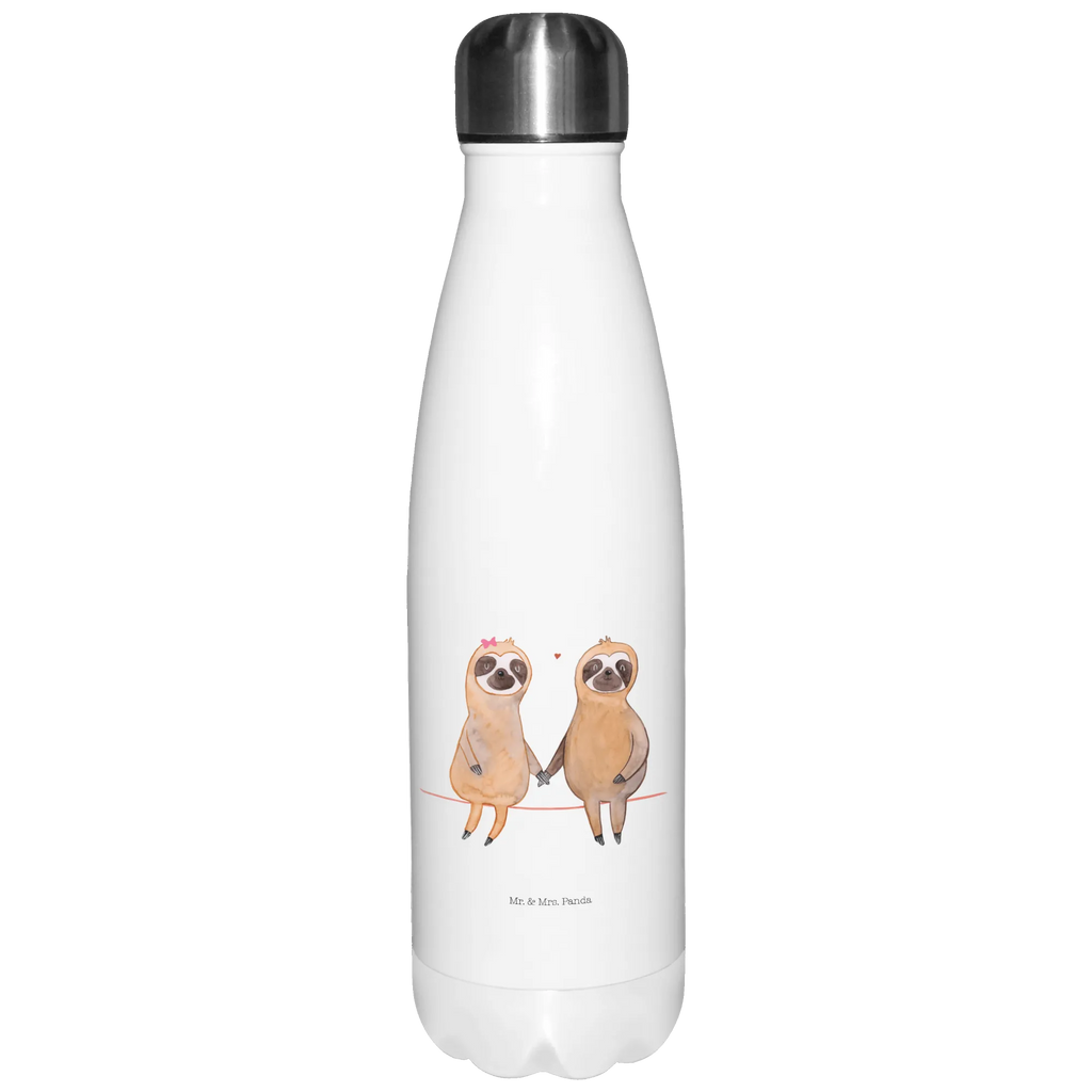 Thermosflasche Faultier Pärchen Isolierflasche, Thermoflasche, Trinkflasche, Thermos, Edelstahl, Faultier, Faultier Geschenk, Faultier Deko, Faultiere, faul, Lieblingstier, Liebe, Liebespaar, Faultierliebe, Faultierpärchen, verliebt, verlobt, gemeinsam, relaxen, Pärchen, Beziehung, Langsamkeit