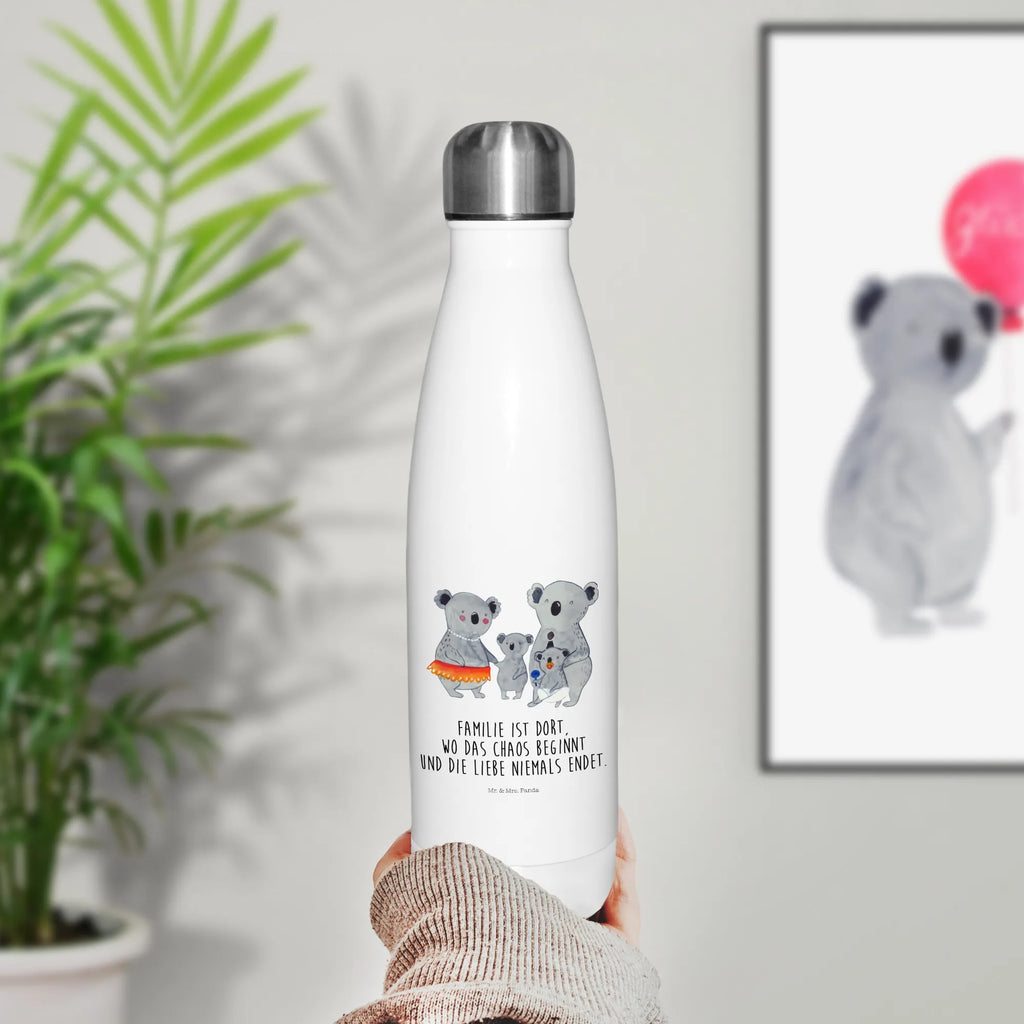 Thermosflasche Koala Familie Isolierflasche, Thermoflasche, Trinkflasche, Thermos, Edelstahl, Familie, Vatertag, Muttertag, Bruder, Schwester, Mama, Papa, Oma, Opa, Koala, Koalas, Family, Kinder, Geschwister, Familienleben