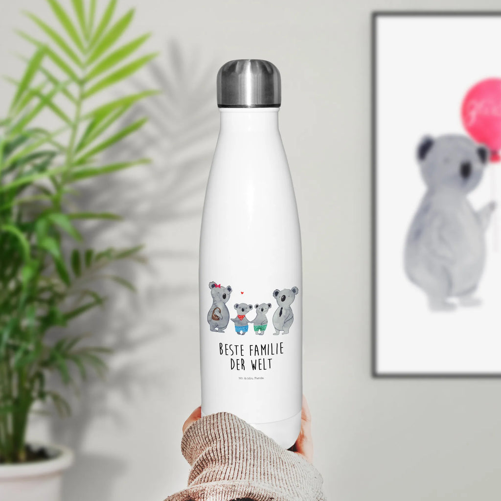 Thermosflasche Koala Familie zwei Isolierflasche, Thermoflasche, Trinkflasche, Thermos, Edelstahl, Familie, Vatertag, Muttertag, Bruder, Schwester, Mama, Papa, Oma, Opa, Koala, Koalabär, beste Familie, Familienzeit, Familienleben, Koalafamilie, Lieblingsfamilie