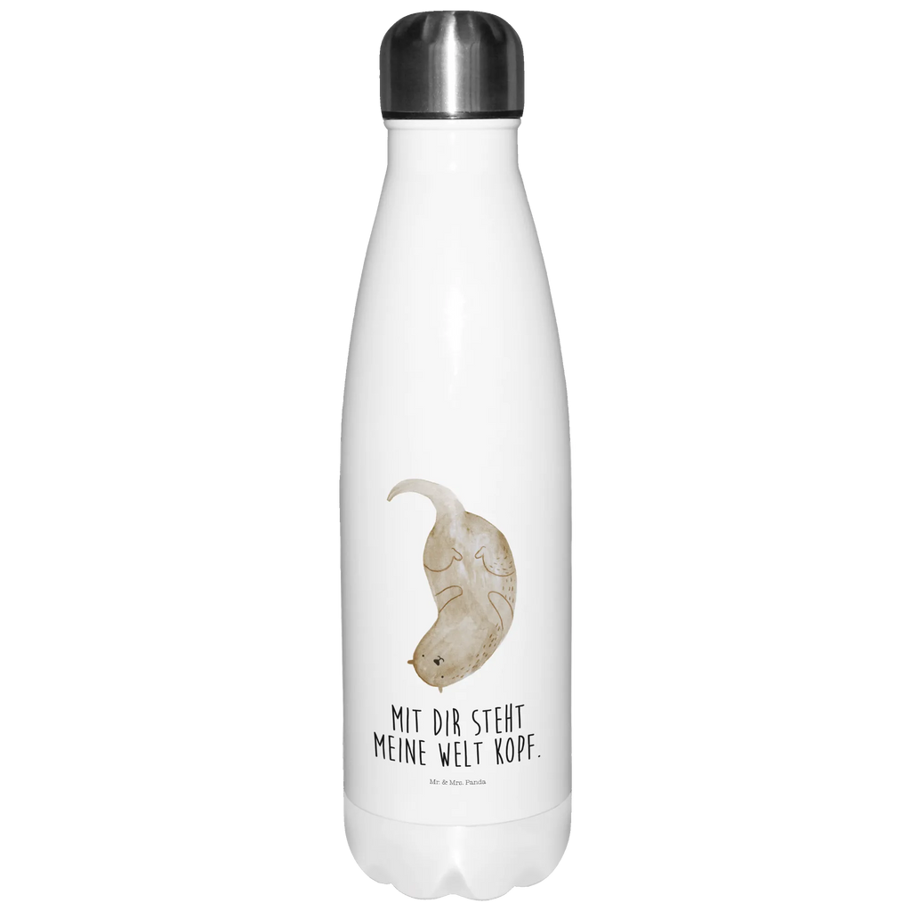 Thermosflasche Otter kopfüber Isolierflasche, Thermoflasche, Trinkflasche, Thermos, Edelstahl, Otter, Fischotter, Seeotter, Otter Seeotter See Otter