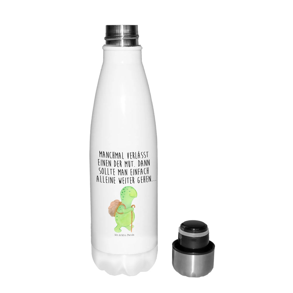 Thermosflasche Schildkröte Wanderer Isolierflasche, Thermoflasche, Trinkflasche, Thermos, Edelstahl, Schildkröte, Schildkröten, Motivation, Motivationsspruch, Motivationssprüche, Neuanfang