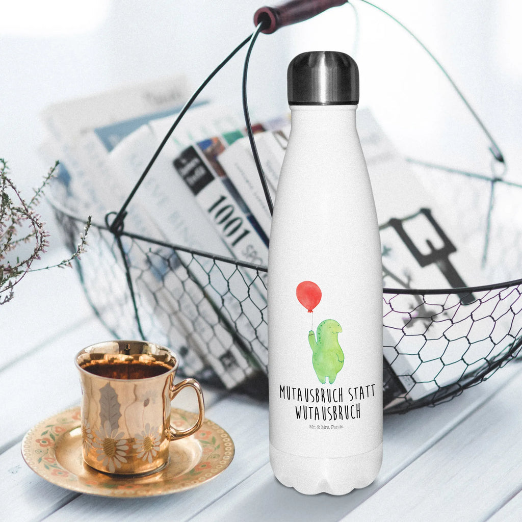 Thermosflasche Schildkröte Luftballon Isolierflasche, Thermoflasche, Trinkflasche, Thermos, Edelstahl, Schildkröte, Schildkröten, Mutausbruch, Motivation, Motivationsspruch