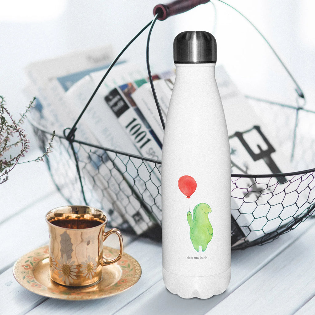 Thermosflasche Schildkröte Luftballon Isolierflasche, Thermoflasche, Trinkflasche, Thermos, Edelstahl, Schildkröte, Schildkröten, Mutausbruch, Motivation, Motivationsspruch