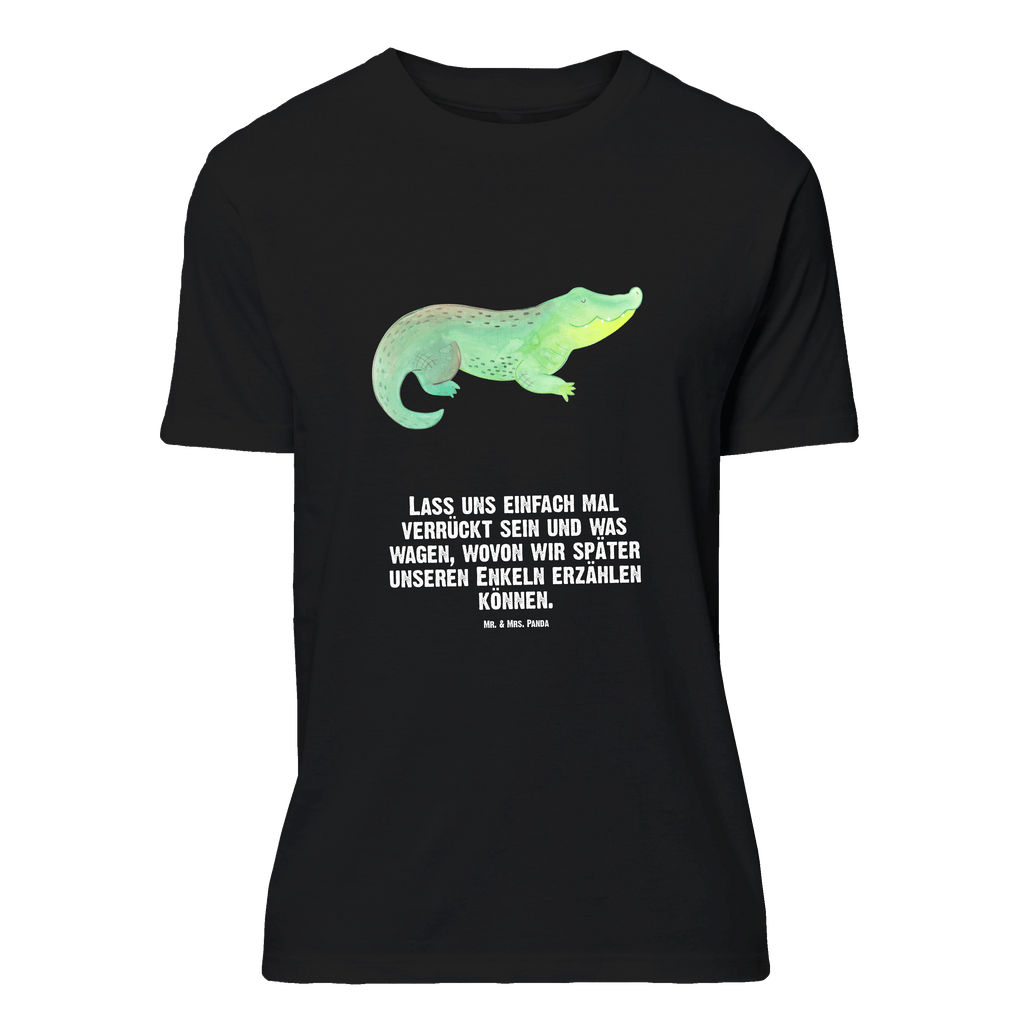 T-Shirt Standard Krokodil T-Shirt, Shirt, Tshirt, Lustiges T-Shirt, T-Shirt mit Spruch, Party, Junggesellenabschied, Jubiläum, Geburstag, Herrn, Damen, Männer, Frauen, Schlafshirt, Nachthemd, Sprüche, Meerestiere, Meer, Urlaub, Krokodil, Krokodile, verrückt sein, spontan sein, Abenteuerlust, Reiselust, Freundin, beste Freundin, Lieblingsmensch