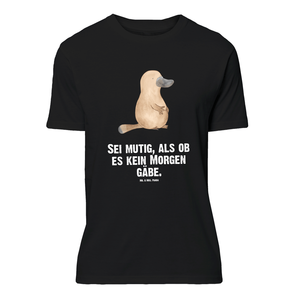 T-Shirt Standard Schnabeltier mutig T-Shirt, Shirt, Tshirt, Lustiges T-Shirt, T-Shirt mit Spruch, Party, Junggesellenabschied, Jubiläum, Geburstag, Herrn, Damen, Männer, Frauen, Schlafshirt, Nachthemd, Sprüche, Meerestiere, Meer, Urlaub, Schnabeltier, Mut, mutig, Lebensweisheit, Schnabeltiere, Motivation, Training, Büro, Arbeit, Neuanfang, Neustart, Weltreise, Raodtrip