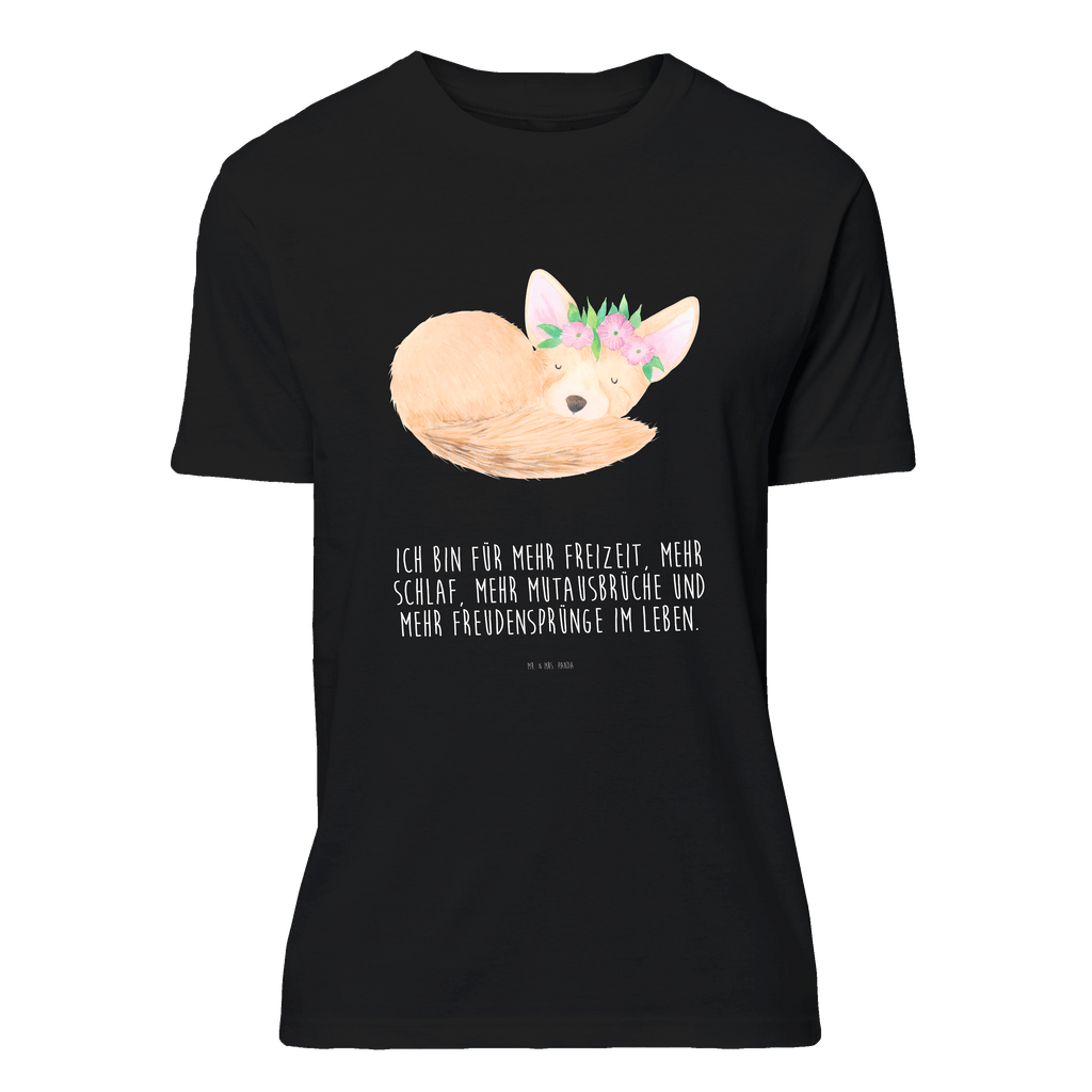 T-Shirt Standard Wüstenfuchs Blumenkranz T-Shirt, Shirt, Tshirt, Lustiges T-Shirt, T-Shirt mit Spruch, Party, Junggesellenabschied, Jubiläum, Geburstag, Herrn, Damen, Männer, Frauen, Schlafshirt, Nachthemd, Sprüche, Afrika, Wildtiere, Wüste, Wüstenfuchs, Blumen, Blumenkranz, Glücklich