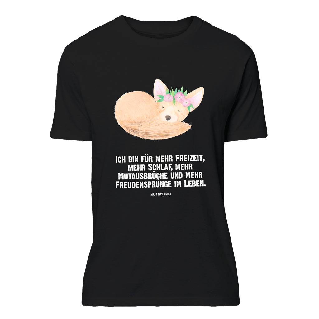 T-Shirt Standard Wüstenfuchs Blumenkranz T-Shirt, Shirt, Tshirt, Lustiges T-Shirt, T-Shirt mit Spruch, Party, Junggesellenabschied, Jubiläum, Geburstag, Herrn, Damen, Männer, Frauen, Schlafshirt, Nachthemd, Sprüche, Afrika, Wildtiere, Wüste, Wüstenfuchs, Blumen, Blumenkranz, Glücklich