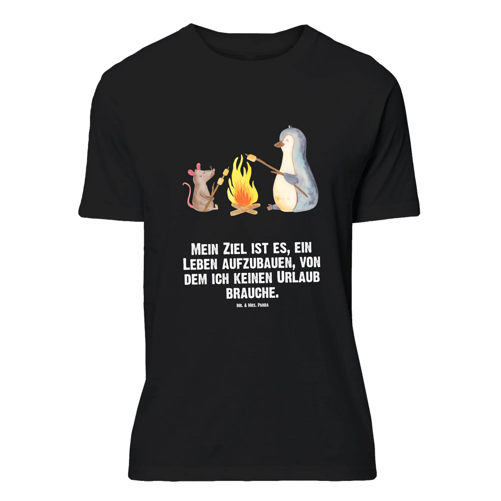 T-Shirt Standard Pinguin Lagerfeuer T-Shirt, Shirt, Tshirt, Lustiges T-Shirt, T-Shirt mit Spruch, Party, Junggesellenabschied, Jubiläum, Geburstag, Herrn, Damen, Männer, Frauen, Schlafshirt, Nachthemd, Sprüche, Pinguin, Maus, Pinguine, Lagerfeuer, Leben, Arbeit, Job, Motivation, Büro, Büroalltag, Lebensspruch, Lebensmotivation, Neustart, Liebe, grillen, Feuer, Marshmallows