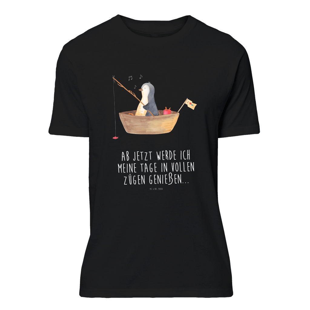 T-Shirt Standard Pinguin Angelboot T-Shirt, Shirt, Tshirt, Lustiges T-Shirt, T-Shirt mit Spruch, Party, Junggesellenabschied, Jubiläum, Geburstag, Herrn, Damen, Männer, Frauen, Schlafshirt, Nachthemd, Sprüche, Pinguin, Pinguine, Angeln, Boot, Angelboot, Lebenslust, Leben, genießen, Motivation, Neustart, Neuanfang, Trennung, Scheidung, Geschenkidee Liebeskummer