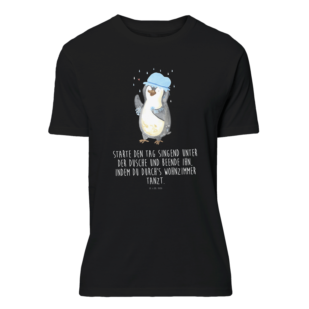 T-Shirt Standard Pinguin duscht T-Shirt, Shirt, Tshirt, Lustiges T-Shirt, T-Shirt mit Spruch, Party, Junggesellenabschied, Jubiläum, Geburstag, Herrn, Damen, Männer, Frauen, Schlafshirt, Nachthemd, Sprüche, Pinguin, Pinguine, Dusche, duschen, Lebensmotto, Motivation, Neustart, Neuanfang, glücklich sein