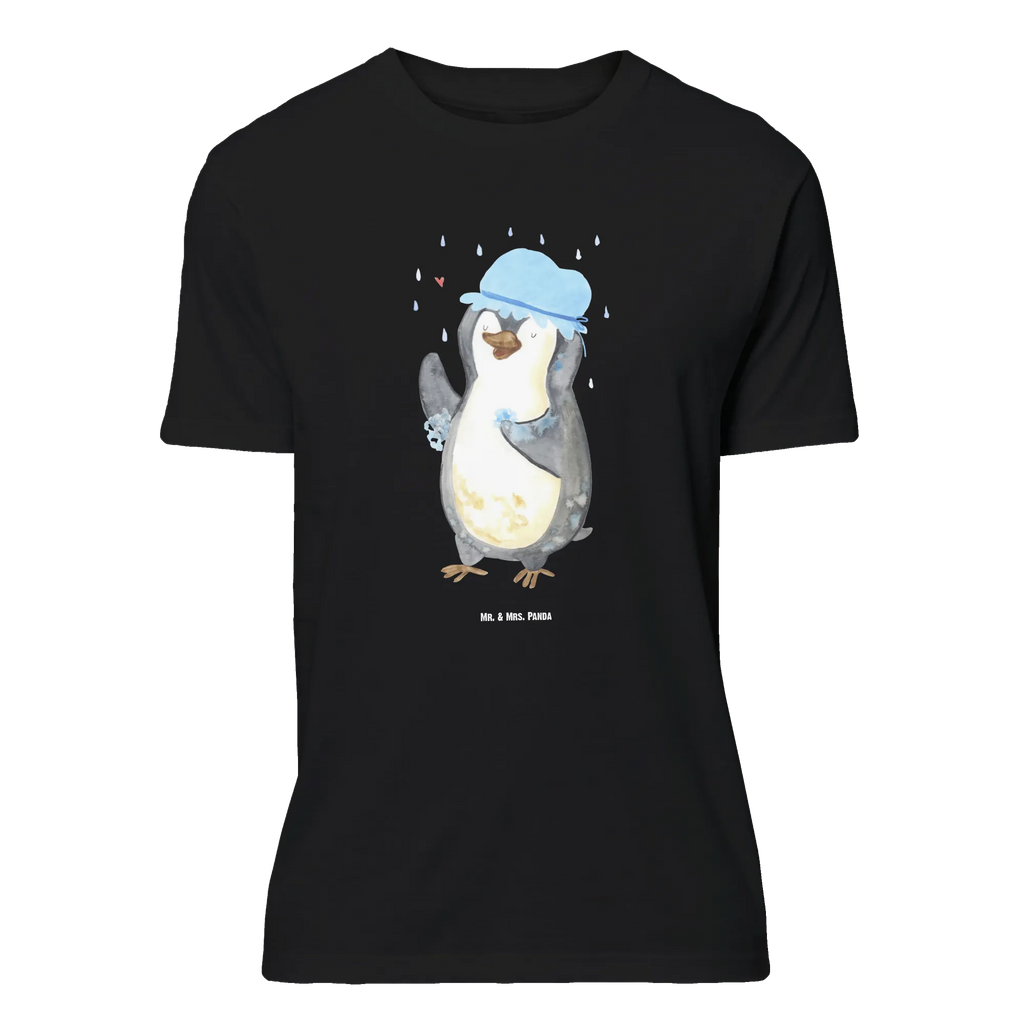 T-Shirt Standard Pinguin duscht T-Shirt, Shirt, Tshirt, Lustiges T-Shirt, T-Shirt mit Spruch, Party, Junggesellenabschied, Jubiläum, Geburstag, Herrn, Damen, Männer, Frauen, Schlafshirt, Nachthemd, Sprüche, Pinguin, Pinguine, Dusche, duschen, Lebensmotto, Motivation, Neustart, Neuanfang, glücklich sein