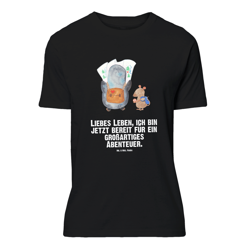 T-Shirt Standard Pinguin & Maus Wanderer T-Shirt, Shirt, Tshirt, Lustiges T-Shirt, T-Shirt mit Spruch, Party, Junggesellenabschied, Jubiläum, Geburstag, Herrn, Damen, Männer, Frauen, Schlafshirt, Nachthemd, Sprüche, Pinguin, Pinguine, Abenteurer, Abenteuer, Roadtrip, Ausflug, Wanderlust, wandern