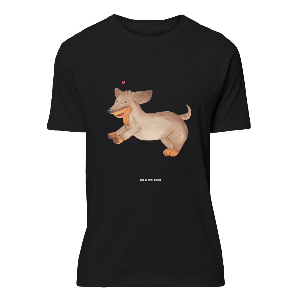 T-Shirt Standard Hund Dackel fröhlich T-Shirt, Shirt, Tshirt, Lustiges T-Shirt, T-Shirt mit Spruch, Party, Junggesellenabschied, Jubiläum, Geburstag, Herrn, Damen, Männer, Frauen, Schlafshirt, Nachthemd, Sprüche, Hund, Hundemotiv, Haustier, Hunderasse, Tierliebhaber, Hundebesitzer, Hunde, Dackel, Dachshund, happy dog