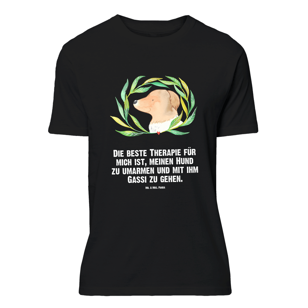 T-Shirt Standard Hund Blumen T-Shirt, Shirt, Tshirt, Lustiges T-Shirt, T-Shirt mit Spruch, Party, Junggesellenabschied, Jubiläum, Geburstag, Herrn, Damen, Männer, Frauen, Schlafshirt, Nachthemd, Sprüche, Hund, Hundemotiv, Haustier, Hunderasse, Tierliebhaber, Hundebesitzer, Ranke, Therapie, Selbsttherapie, Hundeliebe, Hundeglück, Hunde