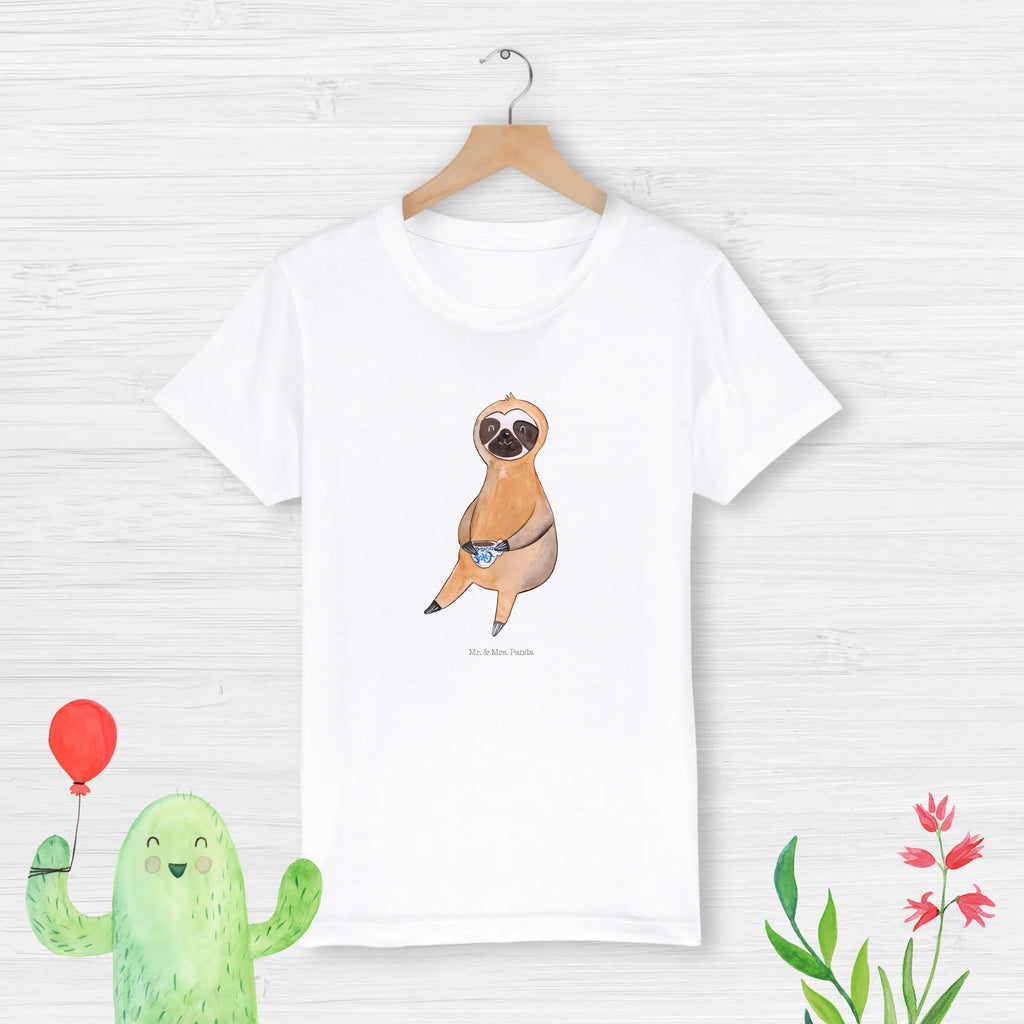 Organic Kinder T-Shirt Faultier Kaffee Kinder T-Shirt, Kinder T-Shirt Mädchen, Kinder T-Shirt Jungen, Faultier, Faultier Geschenk, Faultier Deko, Faultiere, faul, Lieblingstier, Kaffee, erster Kaffee, Morgenmuffel, Frühaufsteher, Kaffeetasse, Genießer, Coffee, Kaffeegetränk