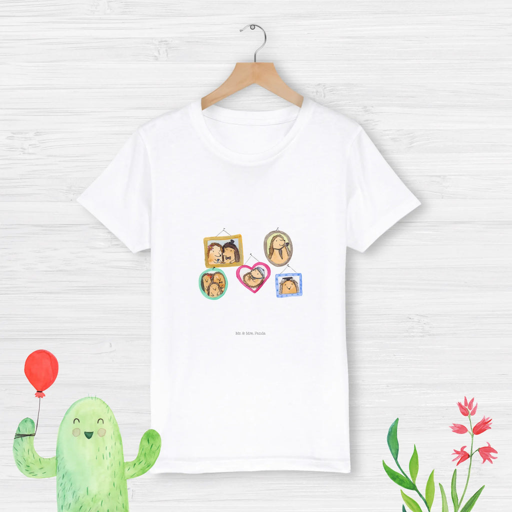 Organic Kinder T-Shirt Igel Familie Kinder T-Shirt, Kinder T-Shirt Mädchen, Kinder T-Shirt Jungen, Familie, Vatertag, Muttertag, Bruder, Schwester, Mama, Papa, Oma, Opa, Liebe, Igel, Bilder, Zusammenhalt, Glück