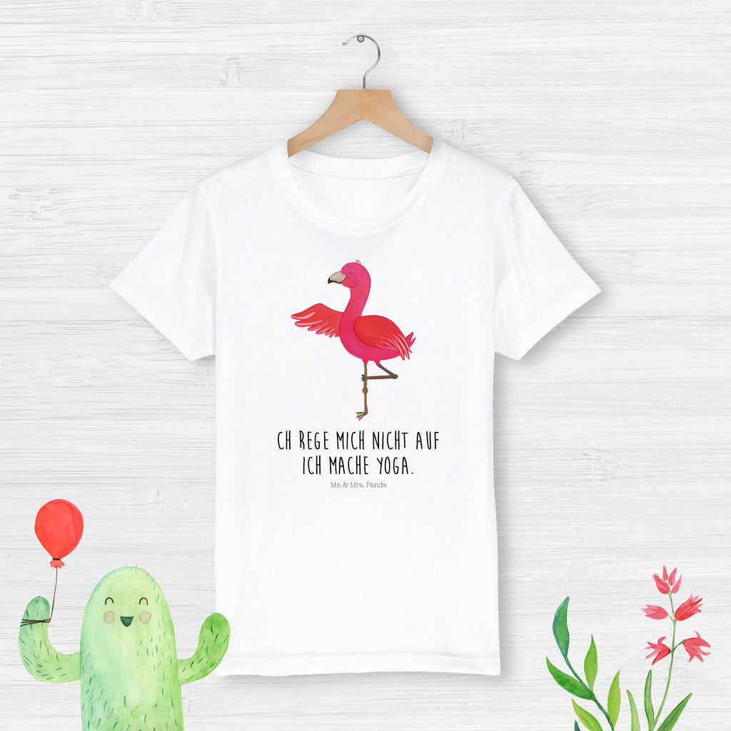 Organic Kinder T-Shirt Flamingo Yoga Kinder T-Shirt, Kinder T-Shirt Mädchen, Kinder T-Shirt Jungen, Flamingo, Vogel, Yoga, Namaste, Achtsamkeit, Yoga-Übung, Entspannung, Ärger, Aufregen, Tiefenentspannung